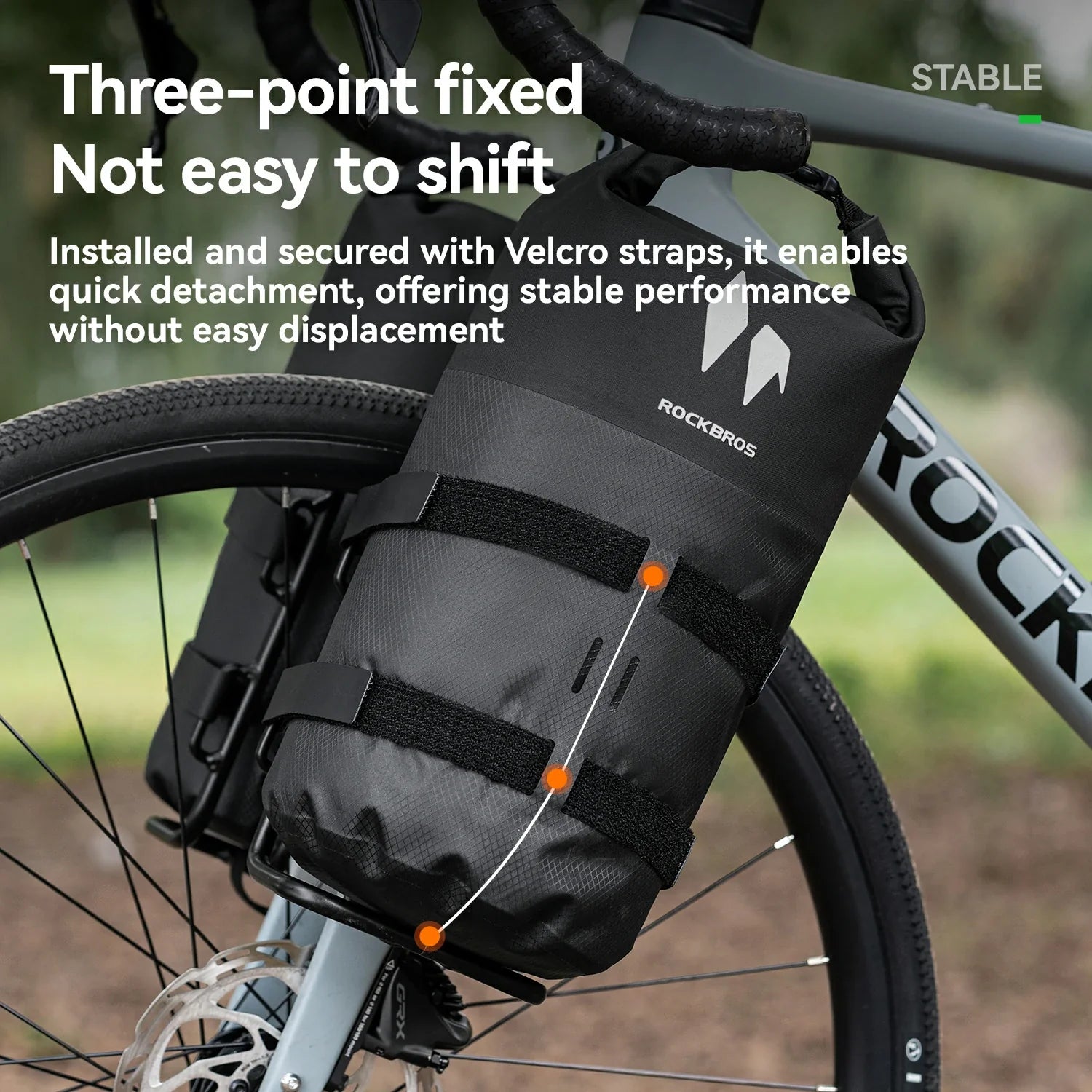 RideMate 100% Waterproof Front Fork Rack Bag 7L