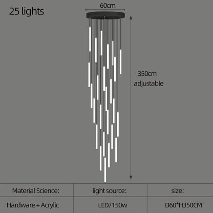 Staircase LED Chandelier Large Lamp