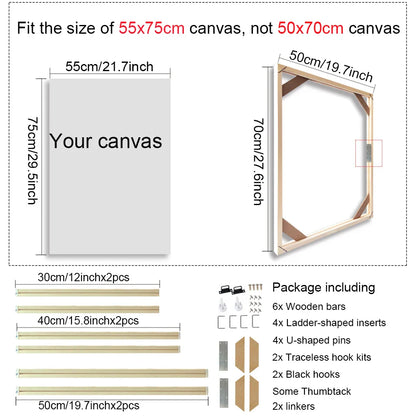 30x40 40x50 60x90cm Canvas Frame Wooden Frames Wooden Photo Oil Painting Canvas Diamond Painting Frames Canvas Wood Wall Frame