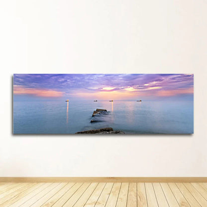 Nature Seascape Posters and Prints Modern Sea Wave Beach Sunset Canvas Painting Wall Art Pictures for Room Decoration