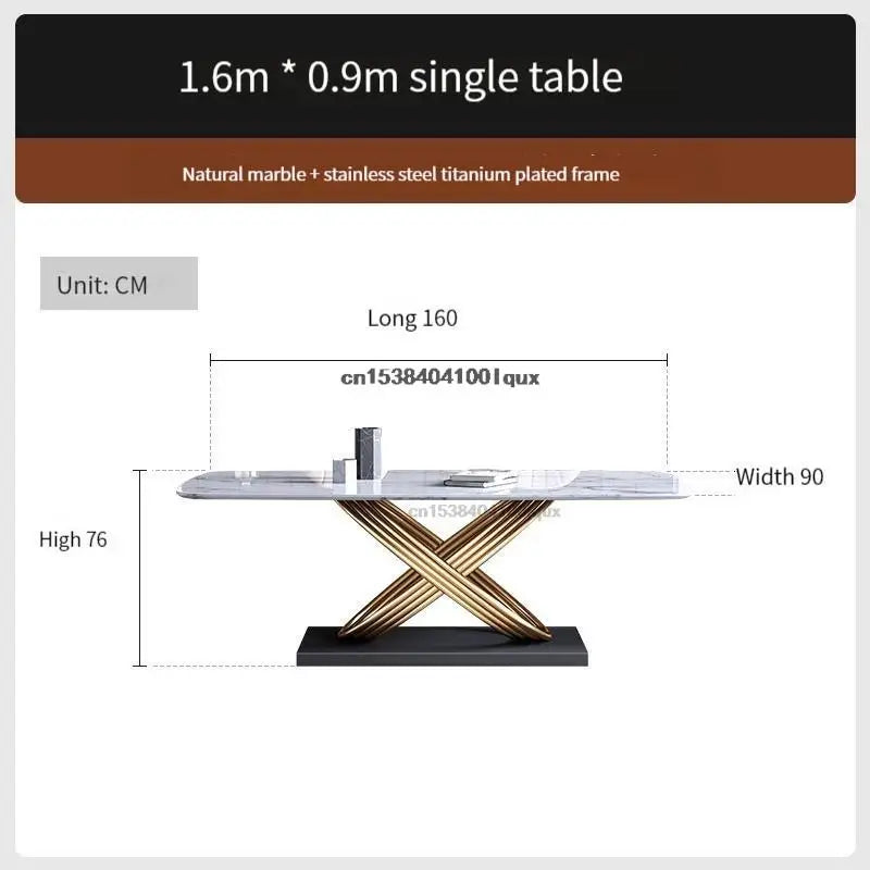 Modern Dining Table With Stainless Steel Finish Black White Desk Top For Six People Home Rectangle Luxury Marble Kitchen Table