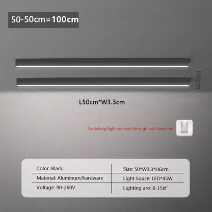 Long  LED Strip Ceiling Light Floodlight For Bedroom Dining Living Room Cloakroom Minimalist Led Ceiling Lamp Indoor Decoration