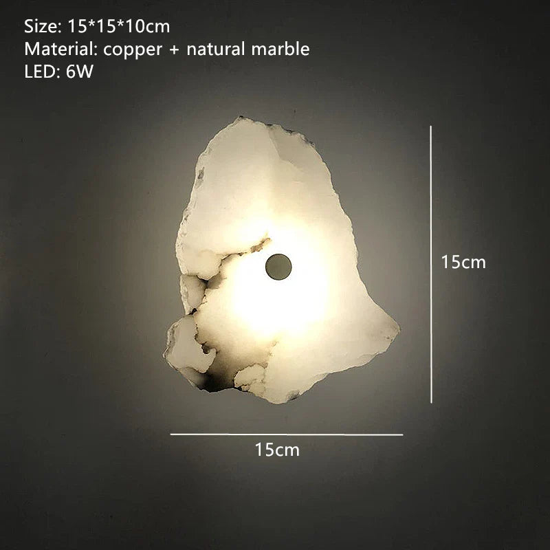 Natural Marble LED Wall Lamp Copper Luxury Novelty Lighting Sconce For Bedroom Living Dining Room Wall Decor Modern Art Design