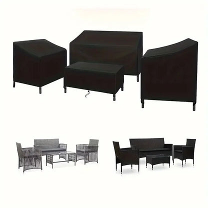 4pcs/Set Patio Furniture Covers, Heavy Duty Waterproof Outdoor Furniture Covers, Rattan Outdoor Furniture Windproof
