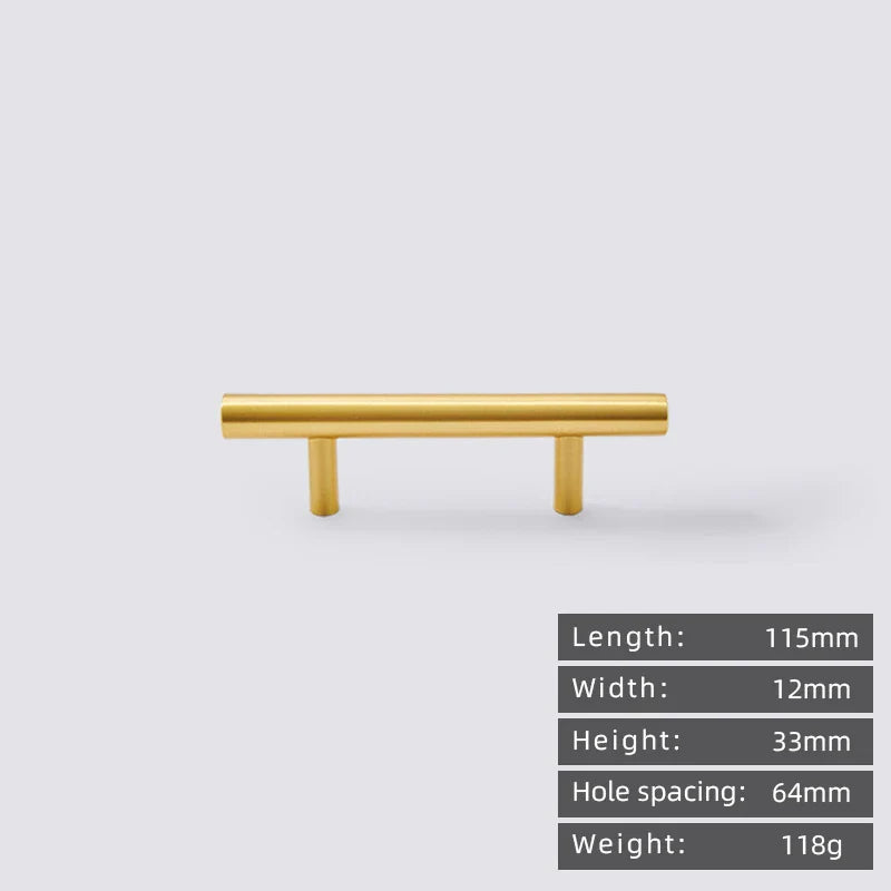 Minimalist solid brass cabinet pulls & handles