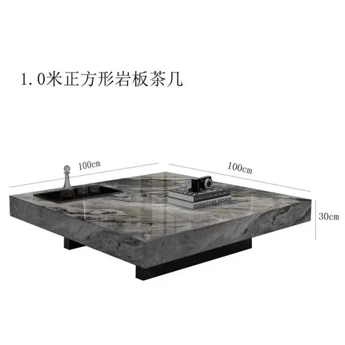 Modern Coffee Table Top Living Room Rectangular Stone Marble Top Coffee Table Italian Luxury Muebles Para ElHogar Furniture