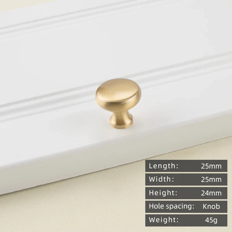 Minimalist solid brass cabinet pulls & handles