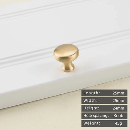 Minimalist solid brass cabinet pulls & handles