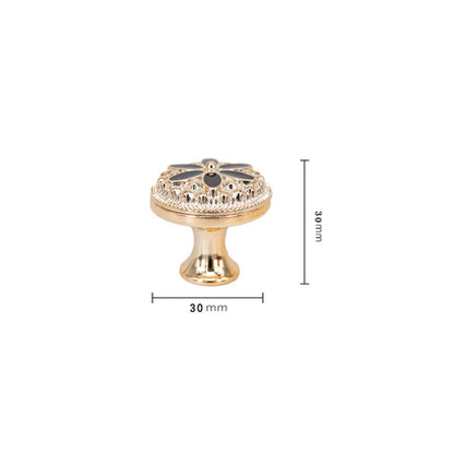 New European Single Hole Handle Gold Luxury Flower Pattern Furniture Cabinet Knobs For Home Wardrobe Door Handles Hardware