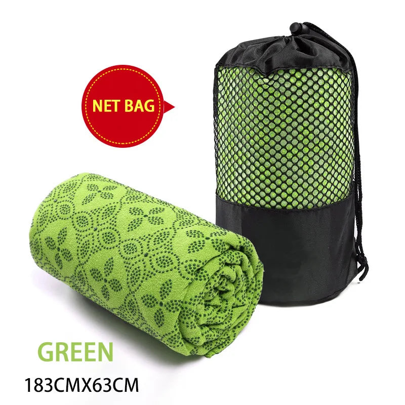 Non Slip Hot Yoga Towel Pilates Mat Yoga Blanket Sweat Absorbent Portable Fitness Meditation Mat Sports Workout Travel Blanket