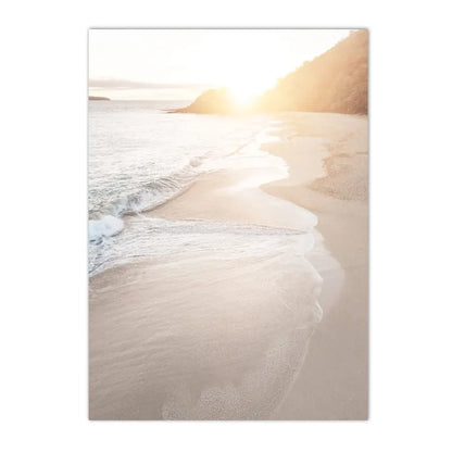 Modern Scenery Landscape Poster Coconut Reed Shell Beach Art Canvas Painting Palm Leaves Print Nordic Wall Pictures Home Decor