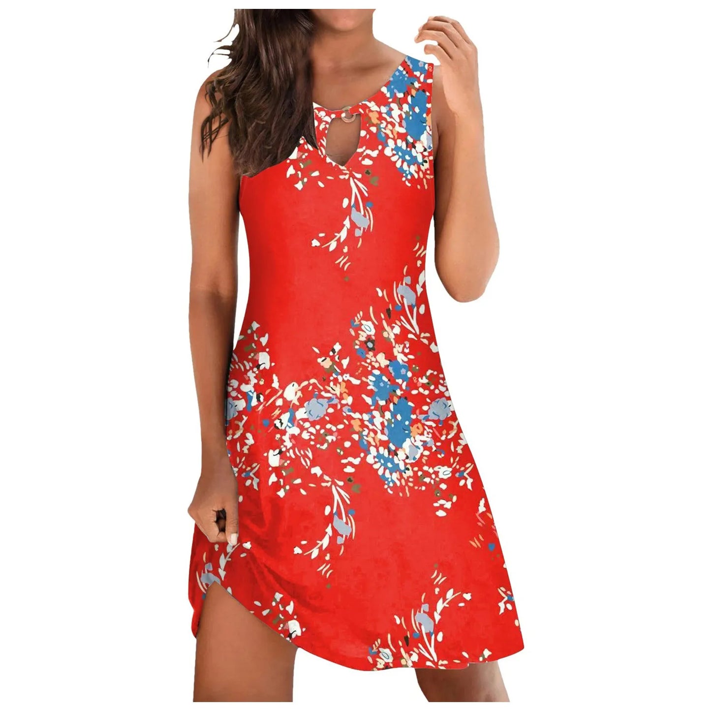 Plus Size Striped Beach Dress - Backless Sundress