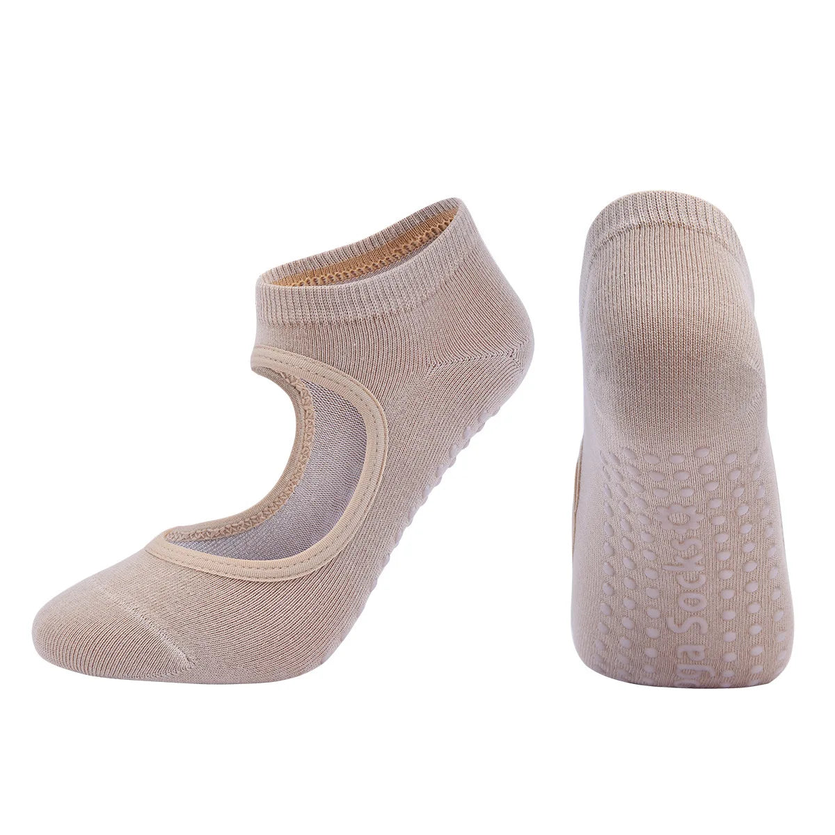 Silicone Non-slip Yoga Socks Backless Breathable Cotton Indoor Dance Sports Socks Casual Solid Color Professional Pilates Socks