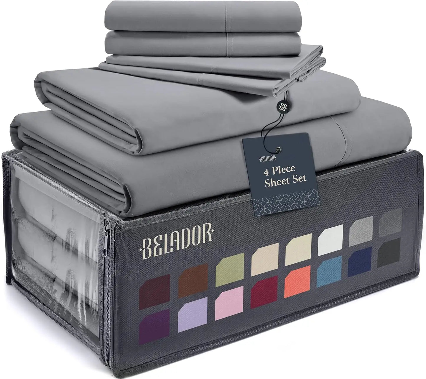 Luxury 6 Piece Bed Sheets for Queen Size Bed, with Elastic, Breathable Hotel Sheets & Pillowcase Set, Wrinkle Free
