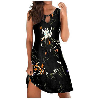 Plus Size Striped Beach Dress - Backless Sundress