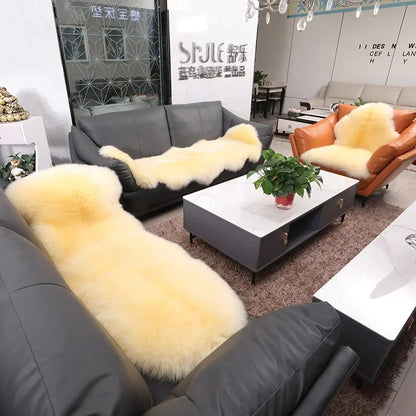 Real Sheepskin Rug Luxury Australian Soft Small Sheepskin Wool Carpet Mat Sofa Cushion Real Fur Blanket Floor Lambskin Carpet