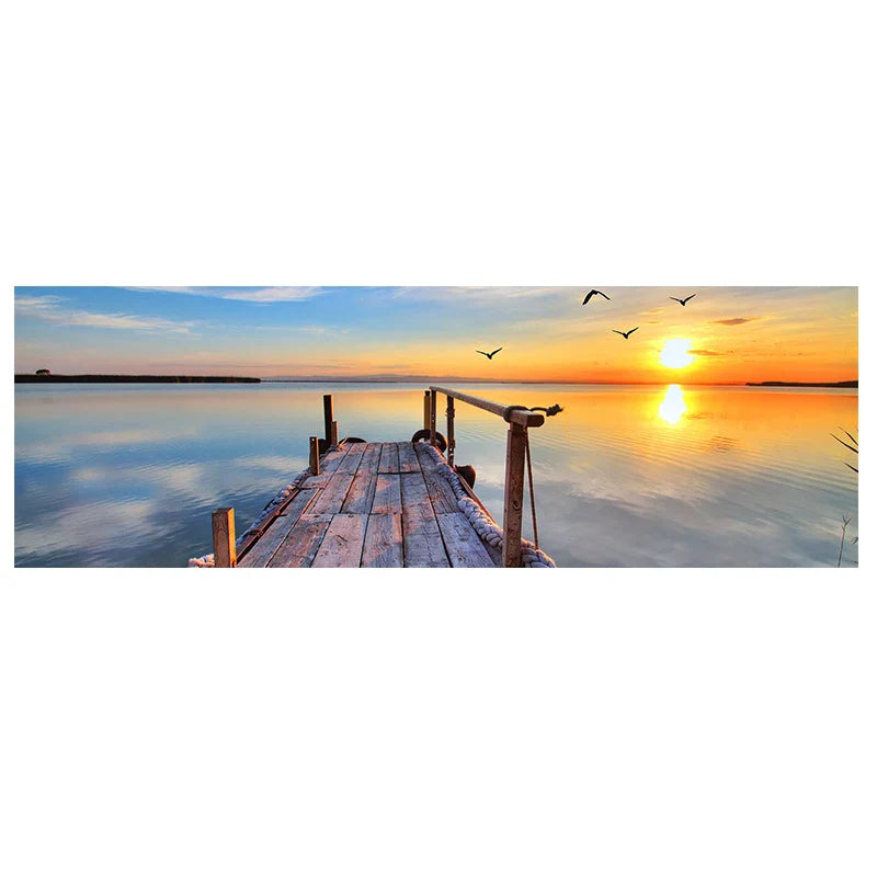 Nature Seascape Posters and Prints Modern Sea Wave Beach Sunset Canvas Painting Wall Art Pictures for Room Decoration
