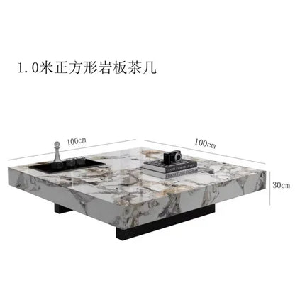 Modern Coffee Table Top Living Room Rectangular Stone Marble Top Coffee Table Italian Luxury Muebles Para ElHogar Furniture