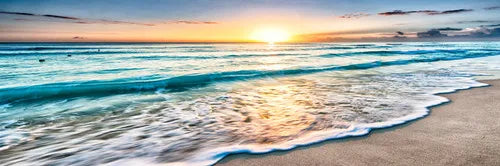 Nature Seascape Posters and Prints Modern Sea Wave Beach Sunset Canvas Painting Wall Art Pictures for Room Decoration