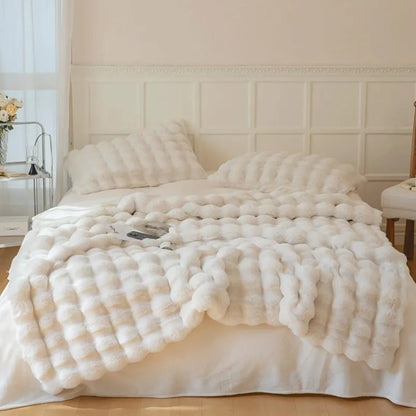 Lux Faux Fur Throw Blanket
