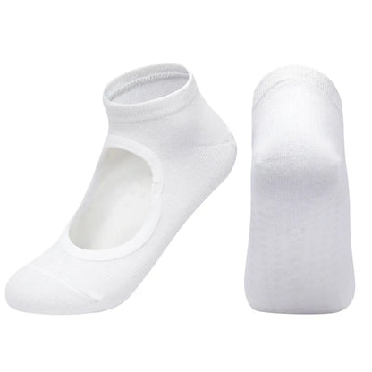 Silicone Non-slip Yoga Socks Backless Breathable Cotton Indoor Dance Sports Socks Casual Solid Color Professional Pilates Socks