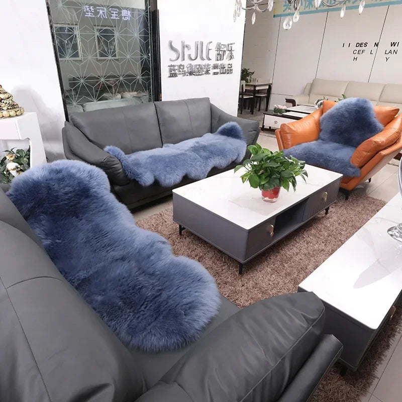 Real Sheepskin Rug Luxury Australian Soft Small Sheepskin Wool Carpet Mat Sofa Cushion Real Fur Blanket Floor Lambskin Carpet