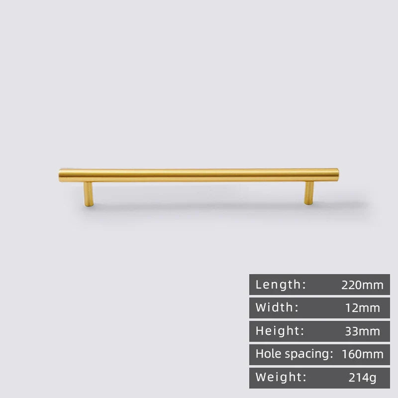 Minimalist solid brass cabinet pulls & handles