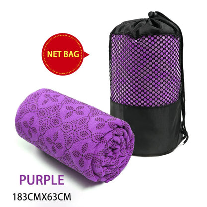 Non Slip Hot Yoga Towel Pilates Mat Yoga Blanket Sweat Absorbent Portable Fitness Meditation Mat Sports Workout Travel Blanket
