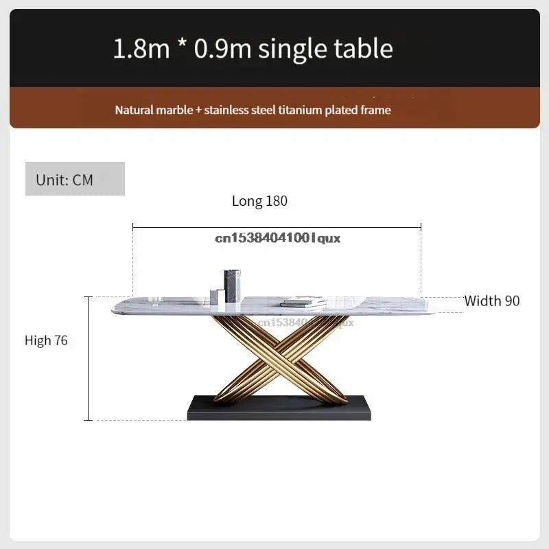 Modern Dining Table With Stainless Steel Finish Black White Desk Top For Six People Home Rectangle Luxury Marble Kitchen Table