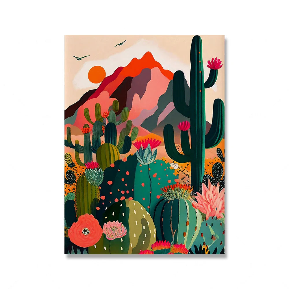 Arizona Desert Cactus Mexico Humanities Travel Landscape Wall Art Canvas Painting Nordic Poster Pictures Living Room Home Decor