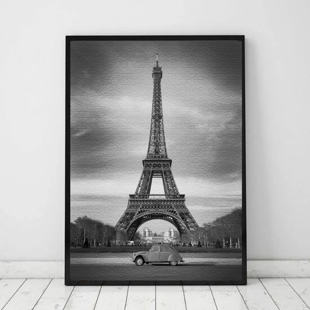 Black White Retro Paris London Anime Posters Sticky HD Quality Wall Art Retro Posters for Home Kawaii Room Decor