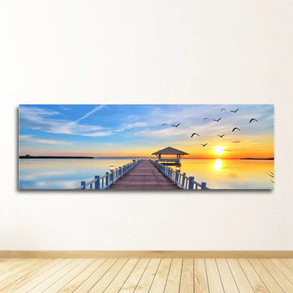 Nature Seascape Posters and Prints Modern Sea Wave Beach Sunset Canvas Painting Wall Art Pictures for Room Decoration