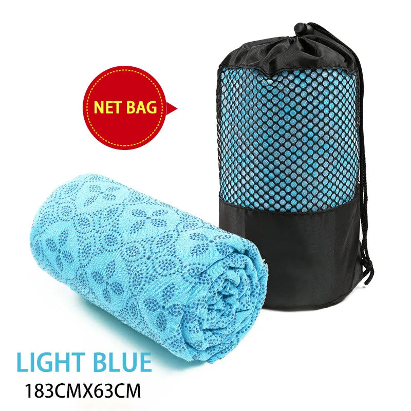 Non Slip Hot Yoga Towel Pilates Mat Yoga Blanket Sweat Absorbent Portable Fitness Meditation Mat Sports Workout Travel Blanket