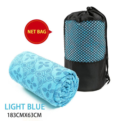 Non Slip Hot Yoga Towel Pilates Mat Yoga Blanket Sweat Absorbent Portable Fitness Meditation Mat Sports Workout Travel Blanket