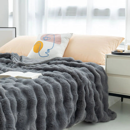 Lux Faux Fur Throw Blanket