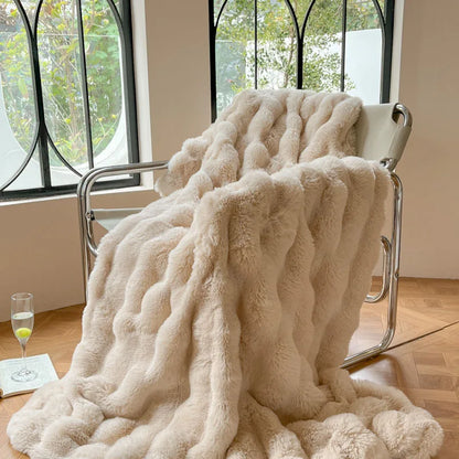 Lux Faux Fur Throw Blanket