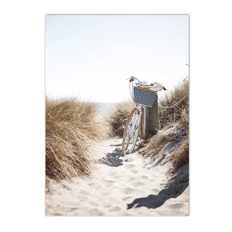 Modern Scenery Landscape Poster Coconut Reed Shell Beach Art Canvas Painting Palm Leaves Print Nordic Wall Pictures Home Decor