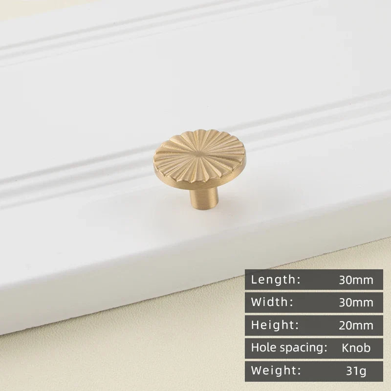 Minimalist solid brass cabinet pulls & handles