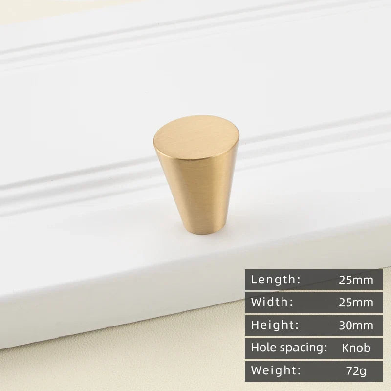 Minimalist solid brass cabinet pulls & handles