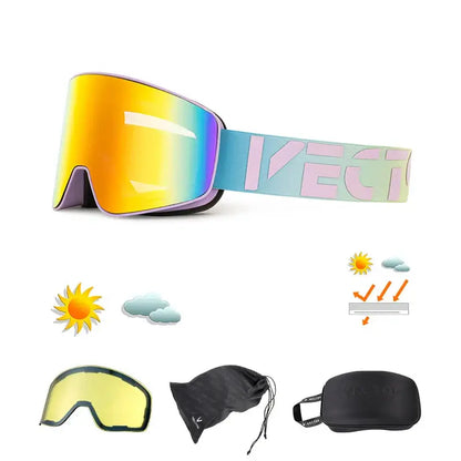 Superior Vision Magnetic Ski Goggles with UV400 Protection