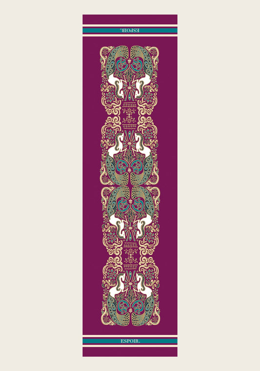 Mermaid Horses on Berry Rectangular Scarf