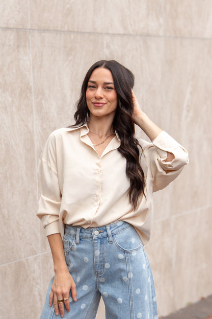 Kathryn Classic Button-Up, Ivory