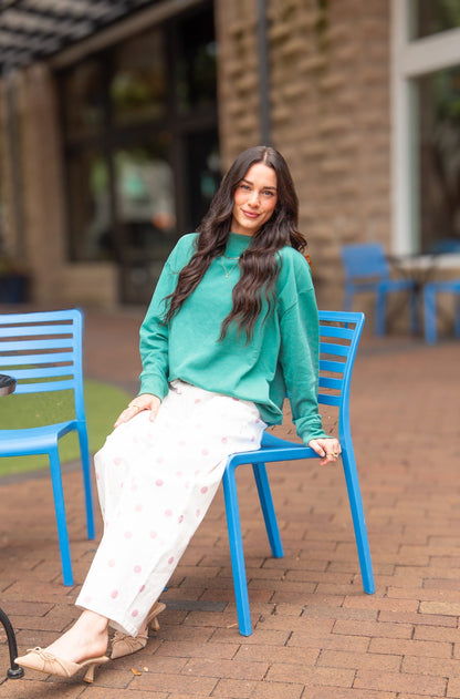 Mock Neck Sweatshirt, Forest Green