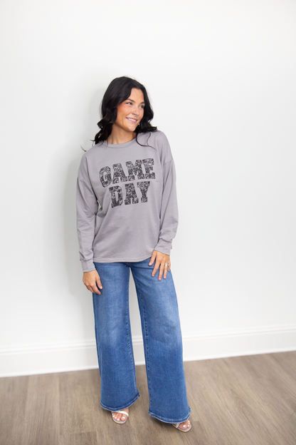 GAME DAY on Light Weight Sweatshirt, Grey