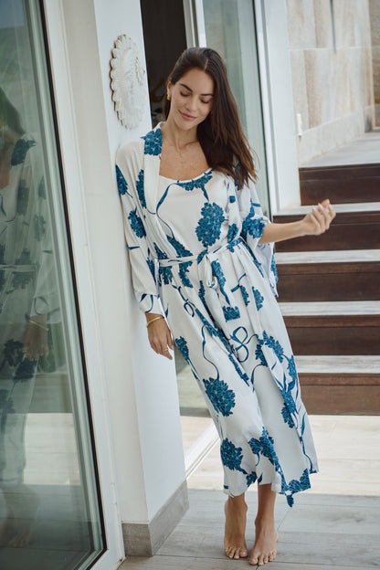 Washable Silk Kimono & Dress Set - Blossom