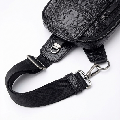 Men’s Croc-Embossed Leather Sling Bag – Modern Everyday Carry