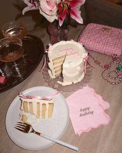 Happy Birthday Cocktail Napkins - Pink & Gold