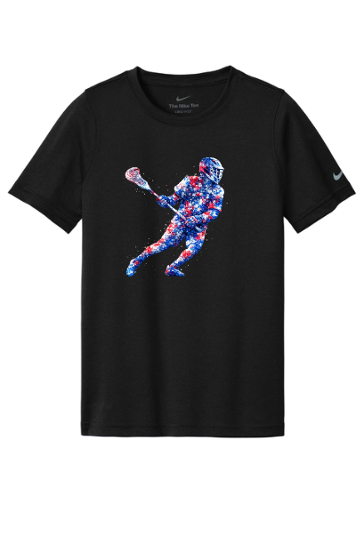 Lacrosse Graffiti Boy Youth Nike T-Shirt - SUNKDX8787SILGRAF