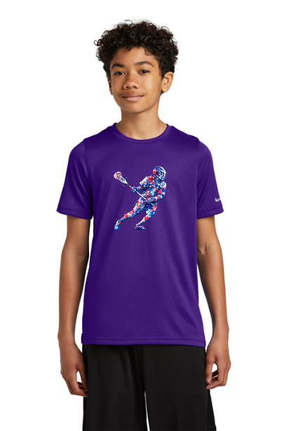 Lacrosse Graffiti Boy Youth Nike T-Shirt - SUNKDX8787SILGRAF