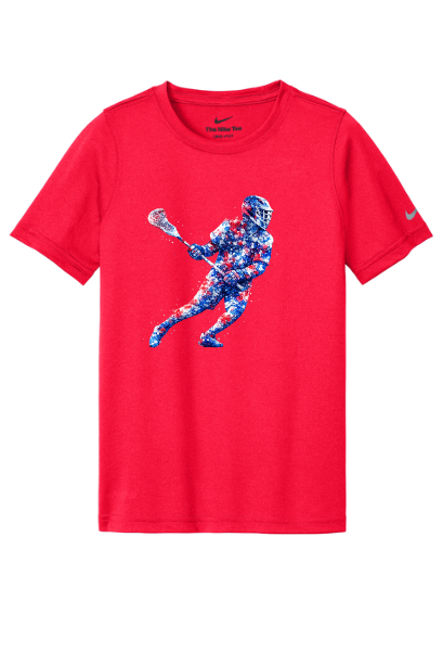 Lacrosse Graffiti Boy Youth Nike T-Shirt - SUNKDX8787SILGRAF